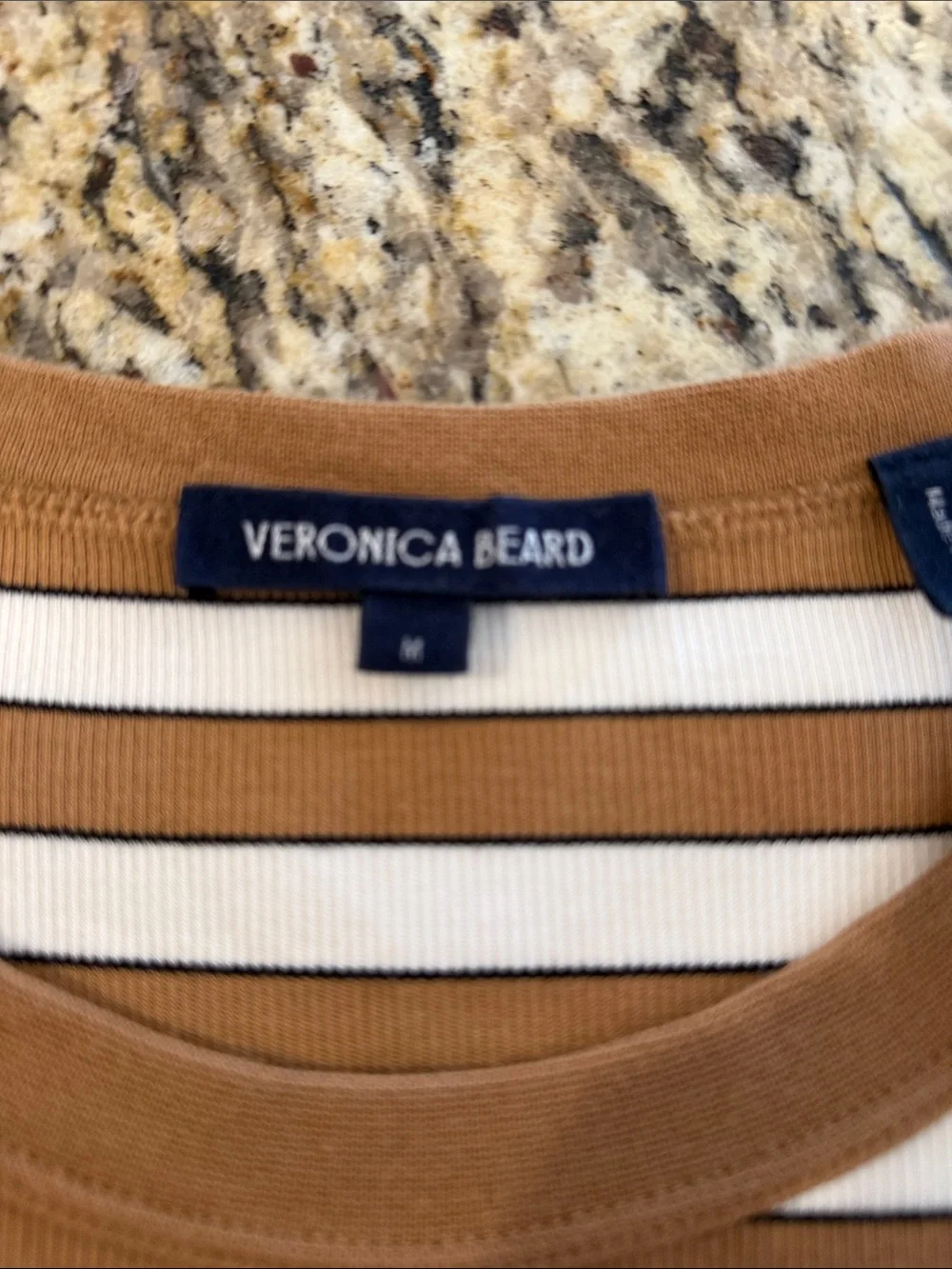 VERONICA BEARD pruitt ribbed t-shirt in  multicolor Sz Medium - Picture 7 of 10